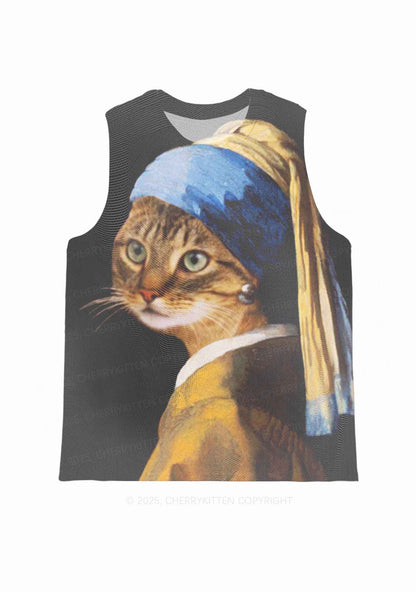 The Lady Cat Y2K Mesh Muscle Tank Cherrykitten
