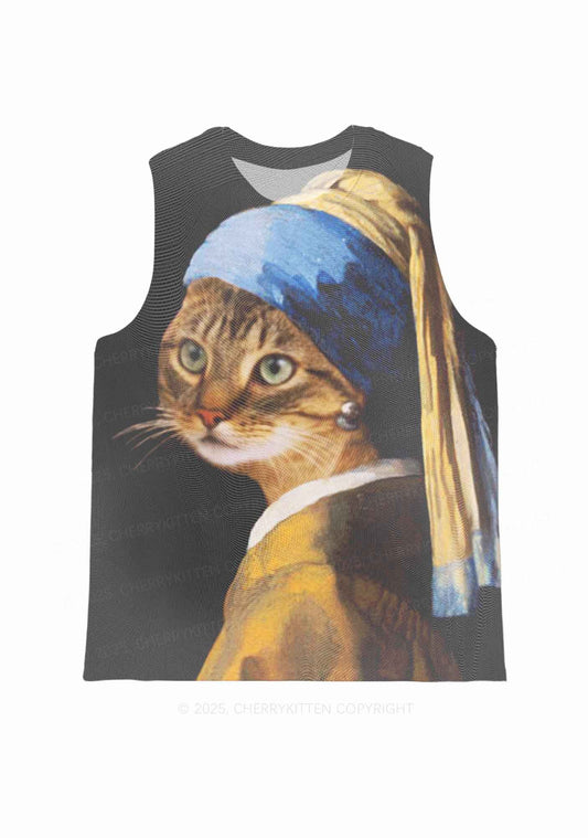 The Lady Cat Y2K Mesh Muscle Tank Cherrykitten