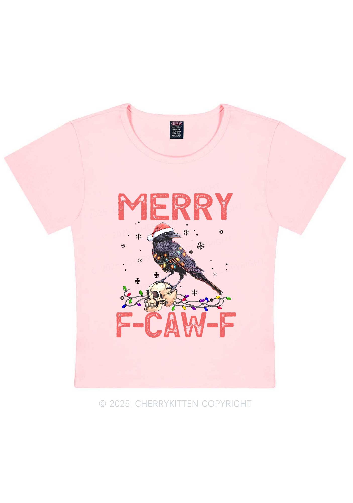 Christmas Merry Fcawf Y2K Baby Tee Cherrykitten