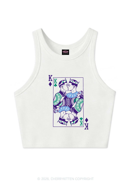 Gay King Pride Y2K Crop Tank Top Cherrykitten