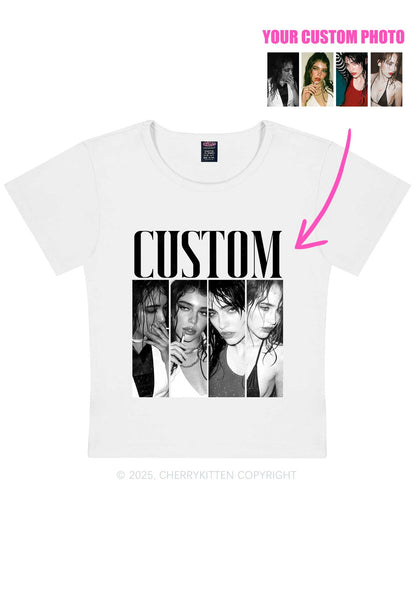 Custom Baddie Girls Photo Y2K Baby Tee Cherrykitten