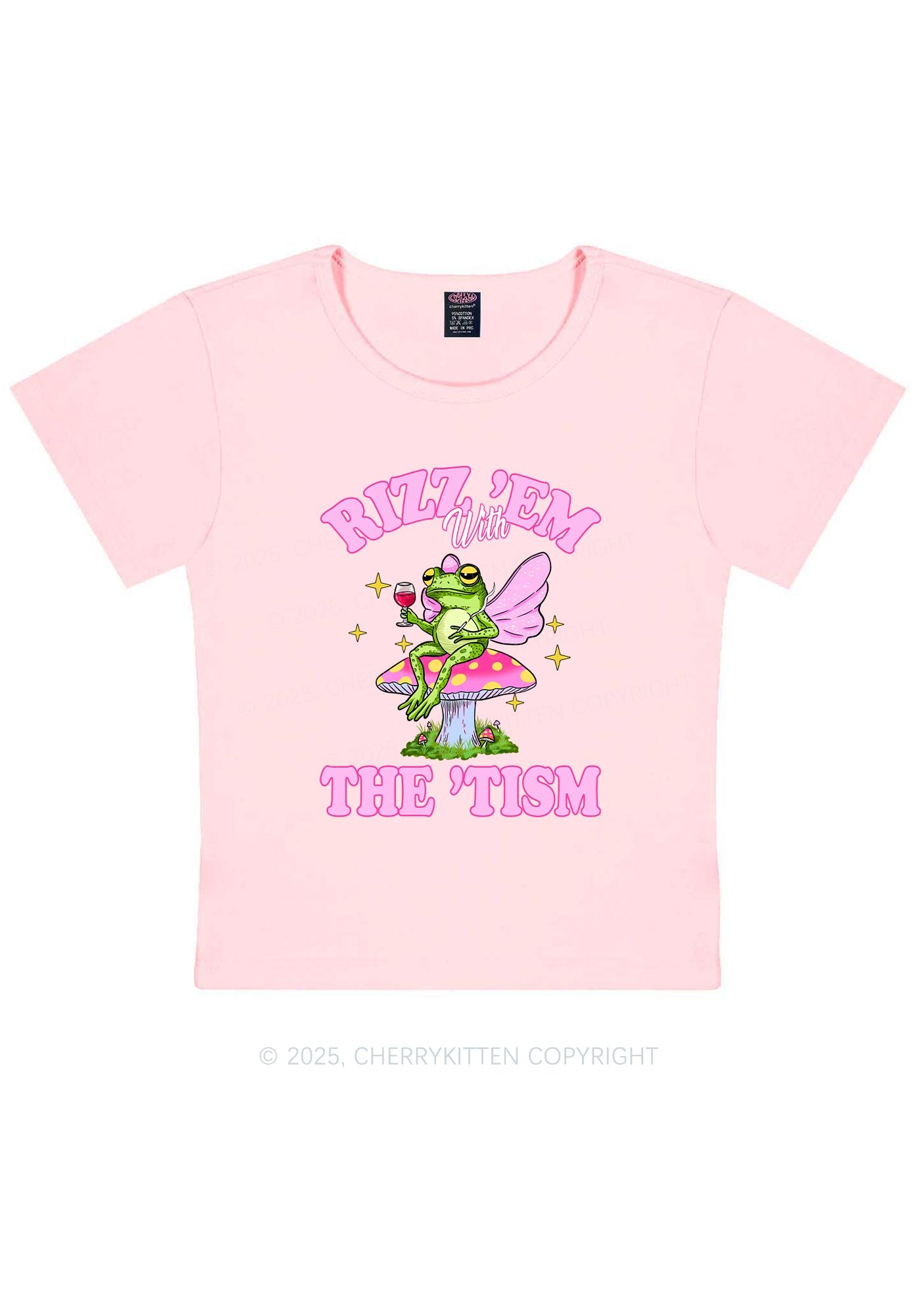 Fairy Frog Rizz Tism Y2K Baby Tee Cherrykitten