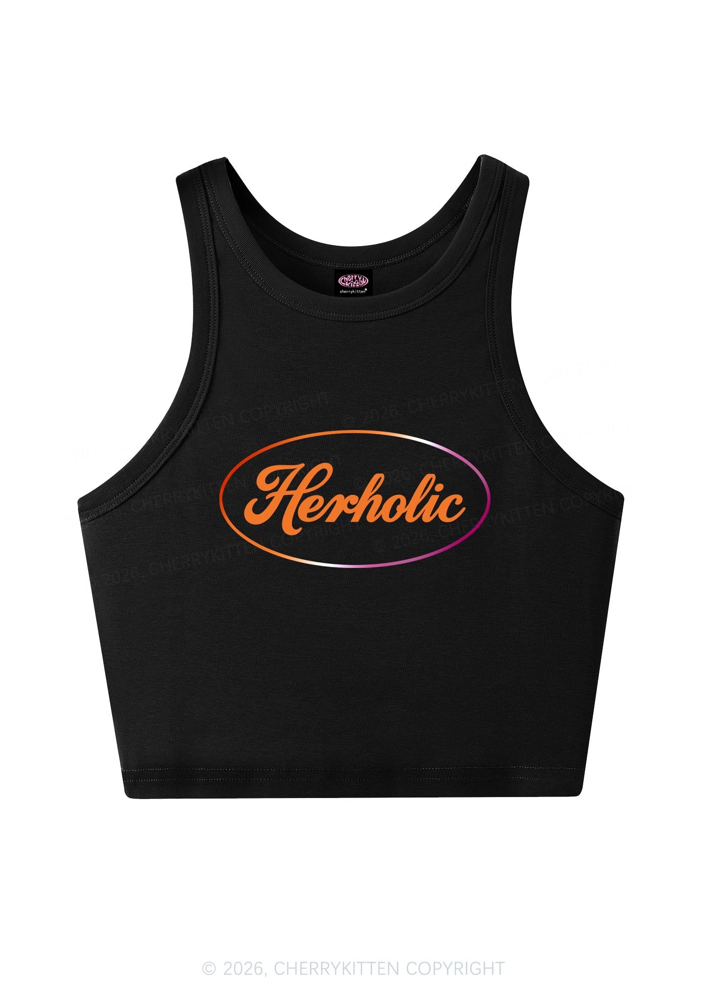 Herholic Lesbian Pride Y2K Crop Tank Top Cherrykitten