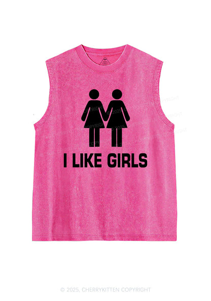I Like Girls Pride Y2K Washed Muscle Tank Cherrykitten