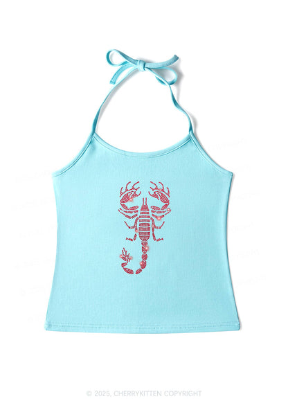 Rhinestone Red Scorpion Y2K Halter Neck Cami Cherrykitten