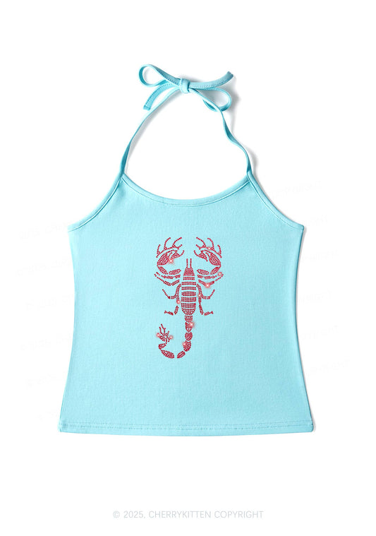 Rhinestone Red Scorpion Y2K Halter Neck Cami Cherrykitten