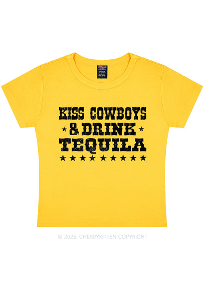 Kiss Cowboys Y2K Baby Tee Cherrykitten