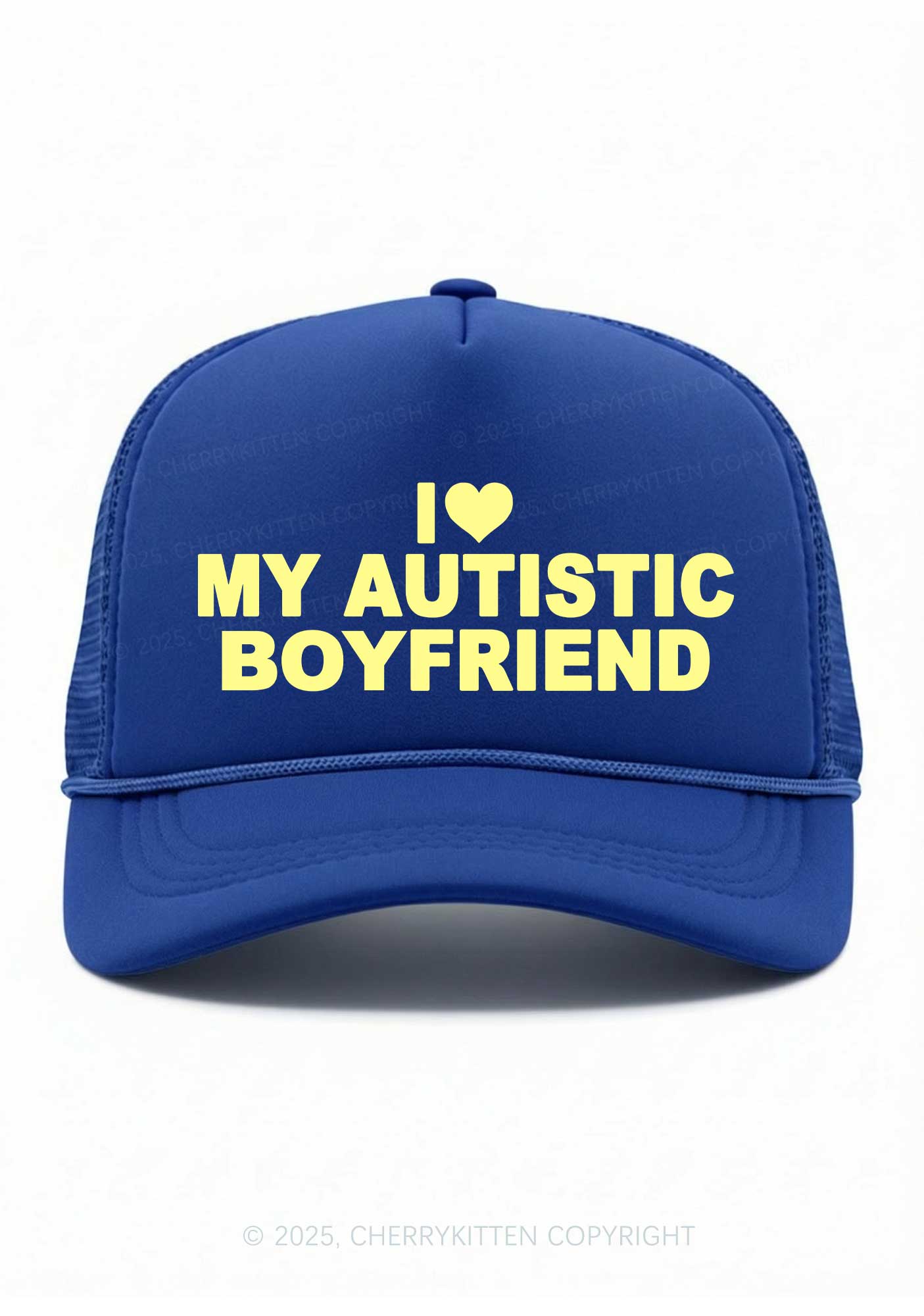 I Love My Autistic GF BF Valentine's Day Y2K Trucker Hat Cherrykitten