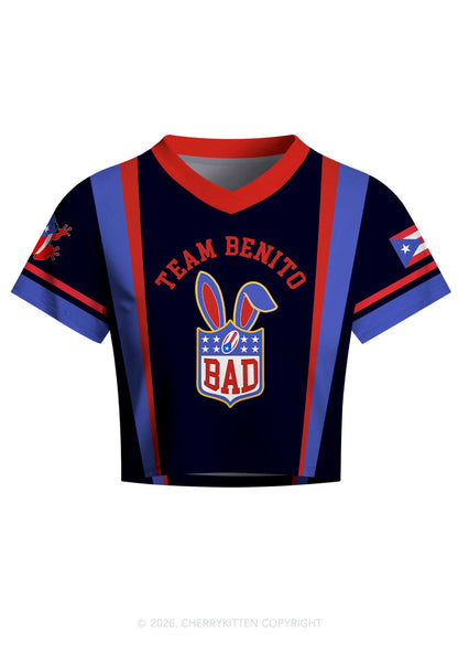 Black Football Bunny Y2K Crop Football Jersey Shirts Cherrykitten