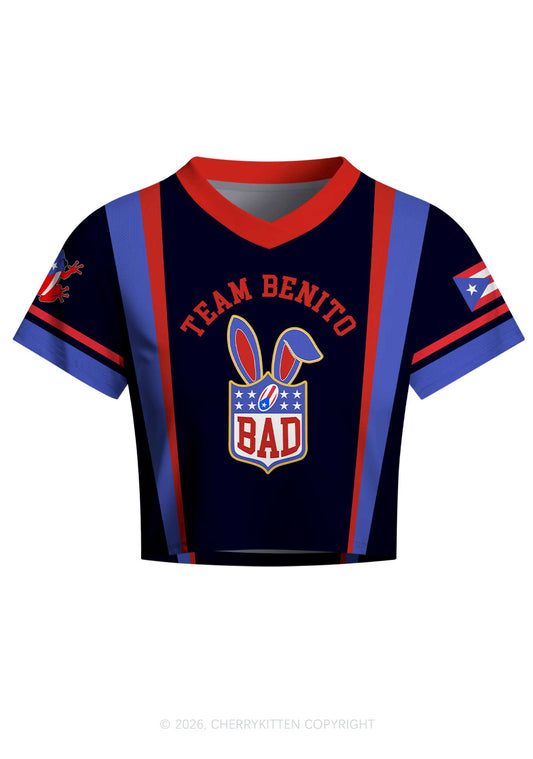 Black Football Bunny Y2K Crop Football Jersey Shirts Cherrykitten