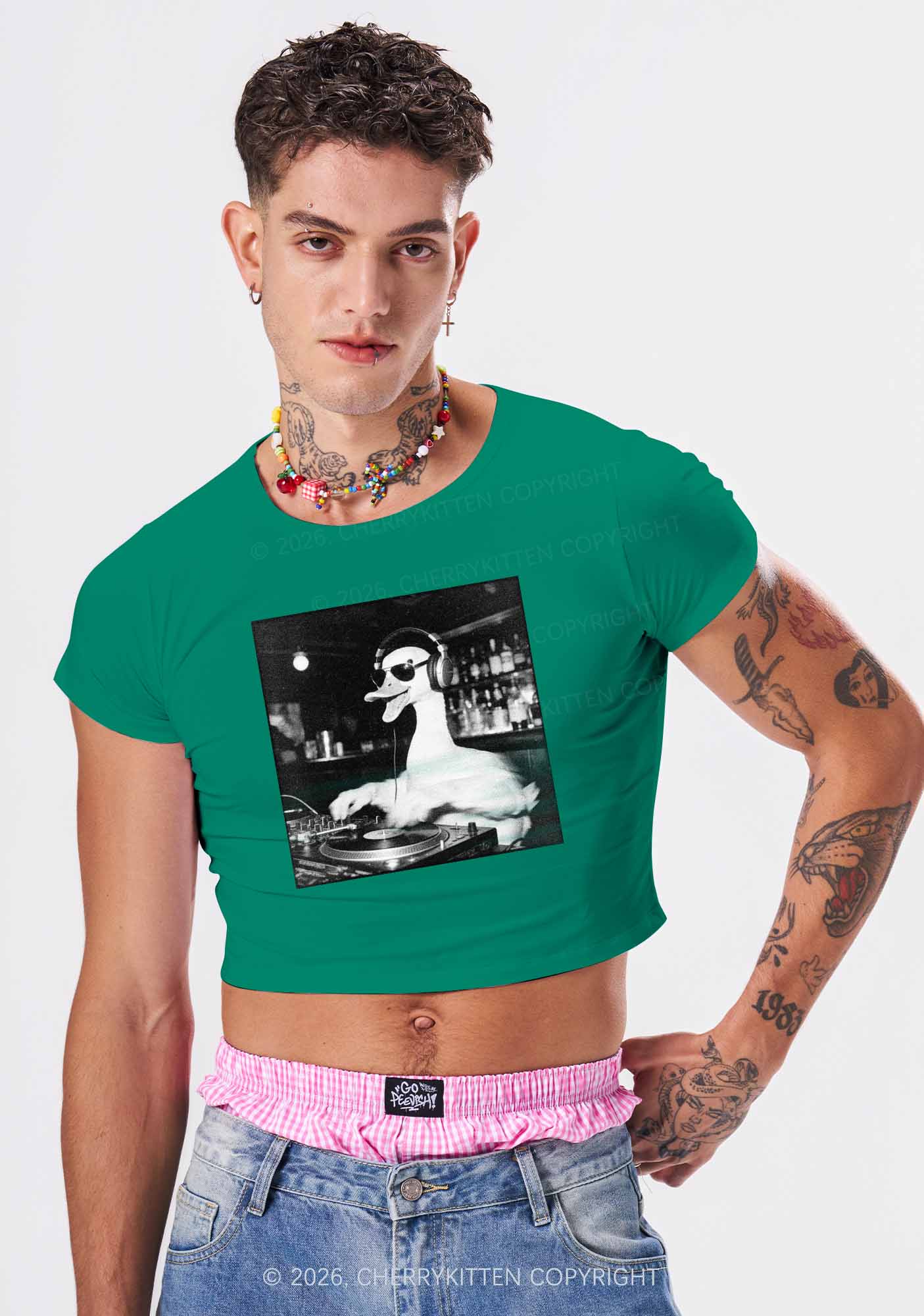 DJ Duck Y2K Baby Tee Cherrykitten