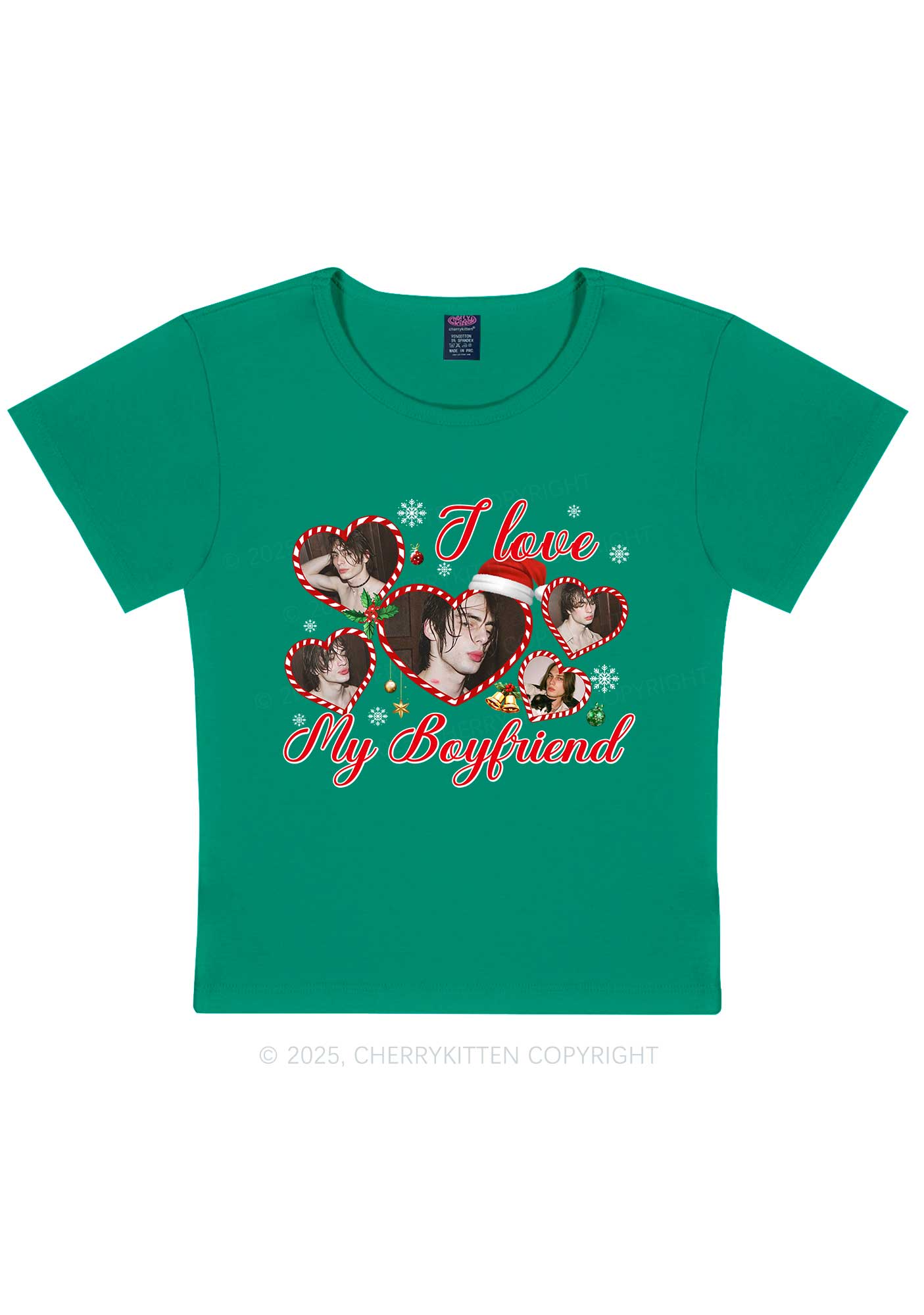 Custom Christmas I Love My GF Y2K Baby Tee Cherrykitten