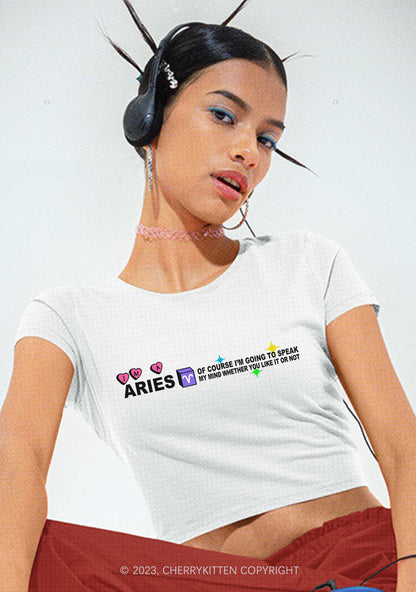 I'm A Aries Y2K Baby Tee Cherrykitten
