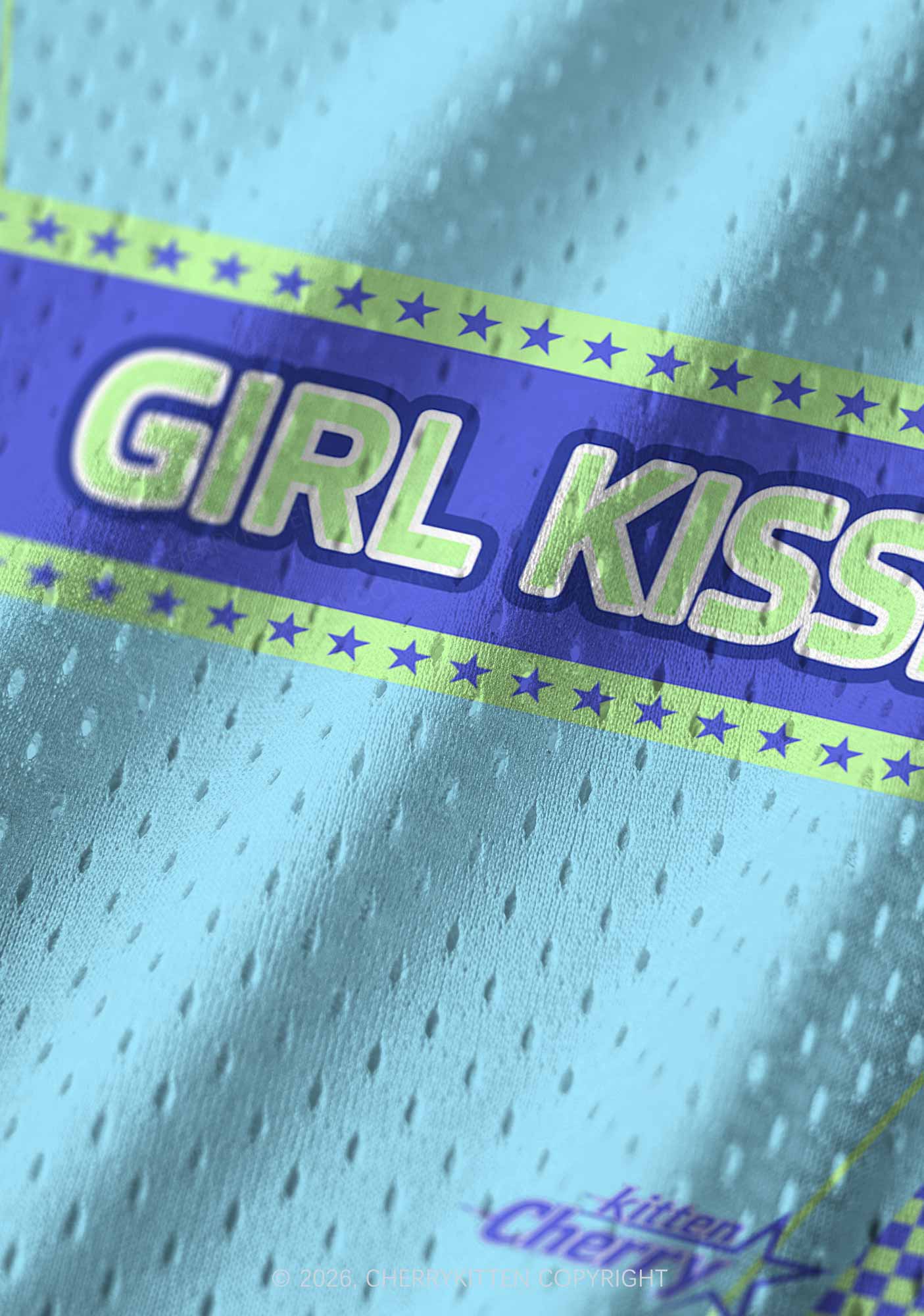 Blue Girl Kisser Pride Y2K Sport Jersey Tank Cherrykitten