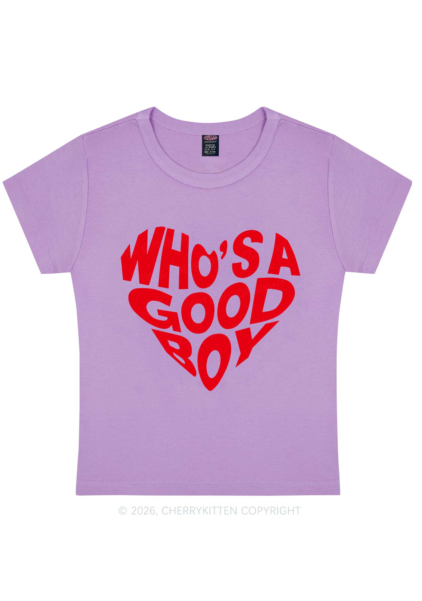 Whos A Good Boy Valentine's Day Y2K Baby Tee Cherrykitten
