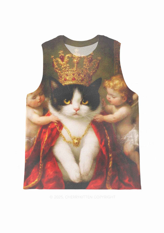 The Cat King And Angels Y2K Mesh Muscle Tank Cherrykitten