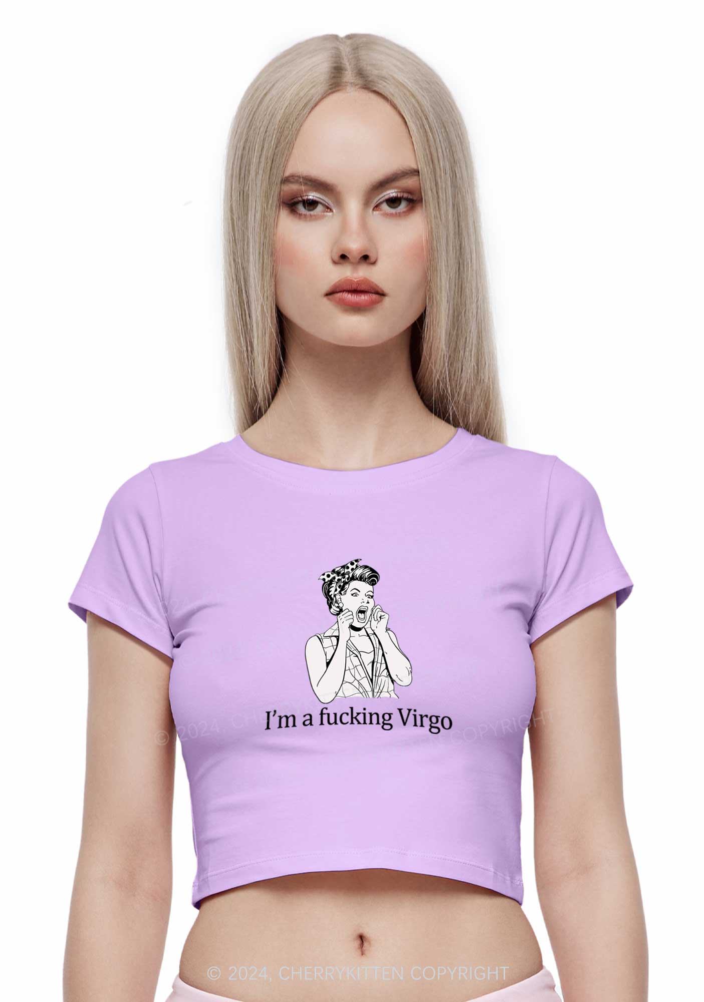 I'm Custom Zodiac Y2K Baby Tee Cherrykitten