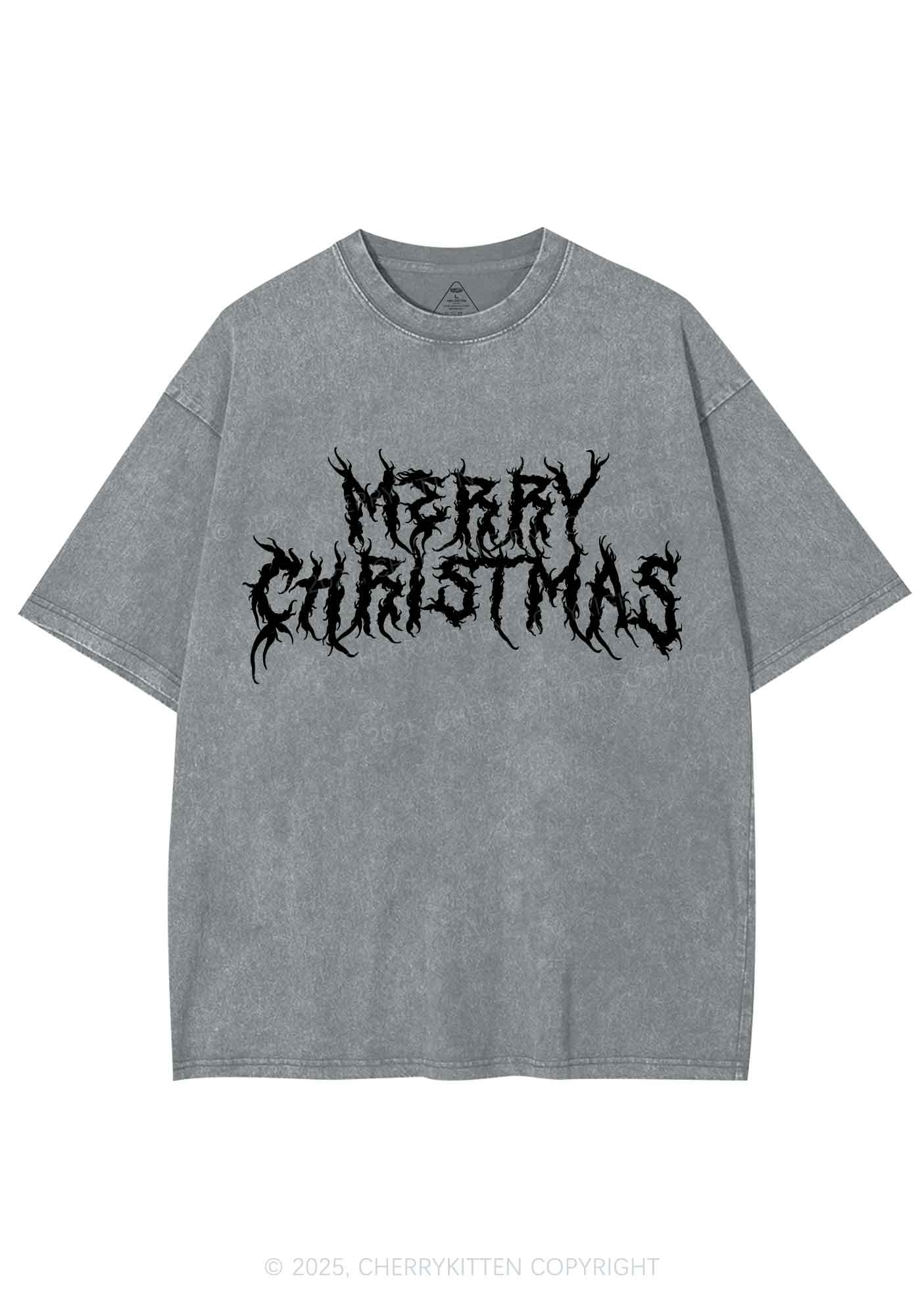 Merry Christmas Y2K Shirts Washed Tee Cherrykitten