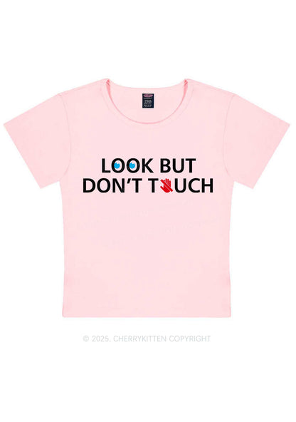Look Dont Touch Y2K Baby Tee Cherrykitten