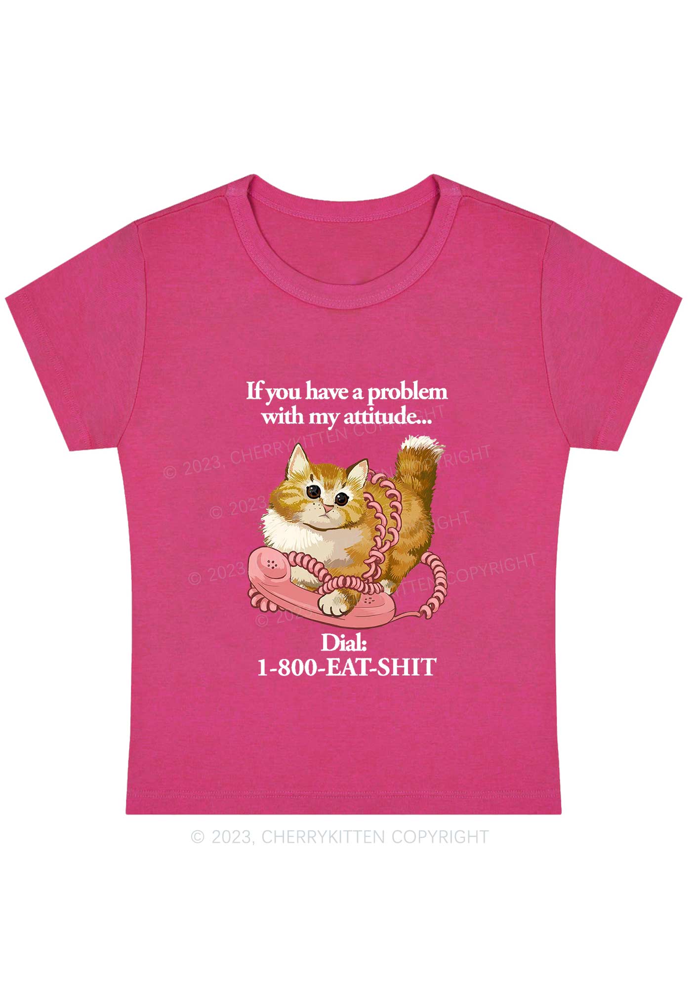 If You Have A Problem With My Attitude Y2K Baby Tee Cherrykitten