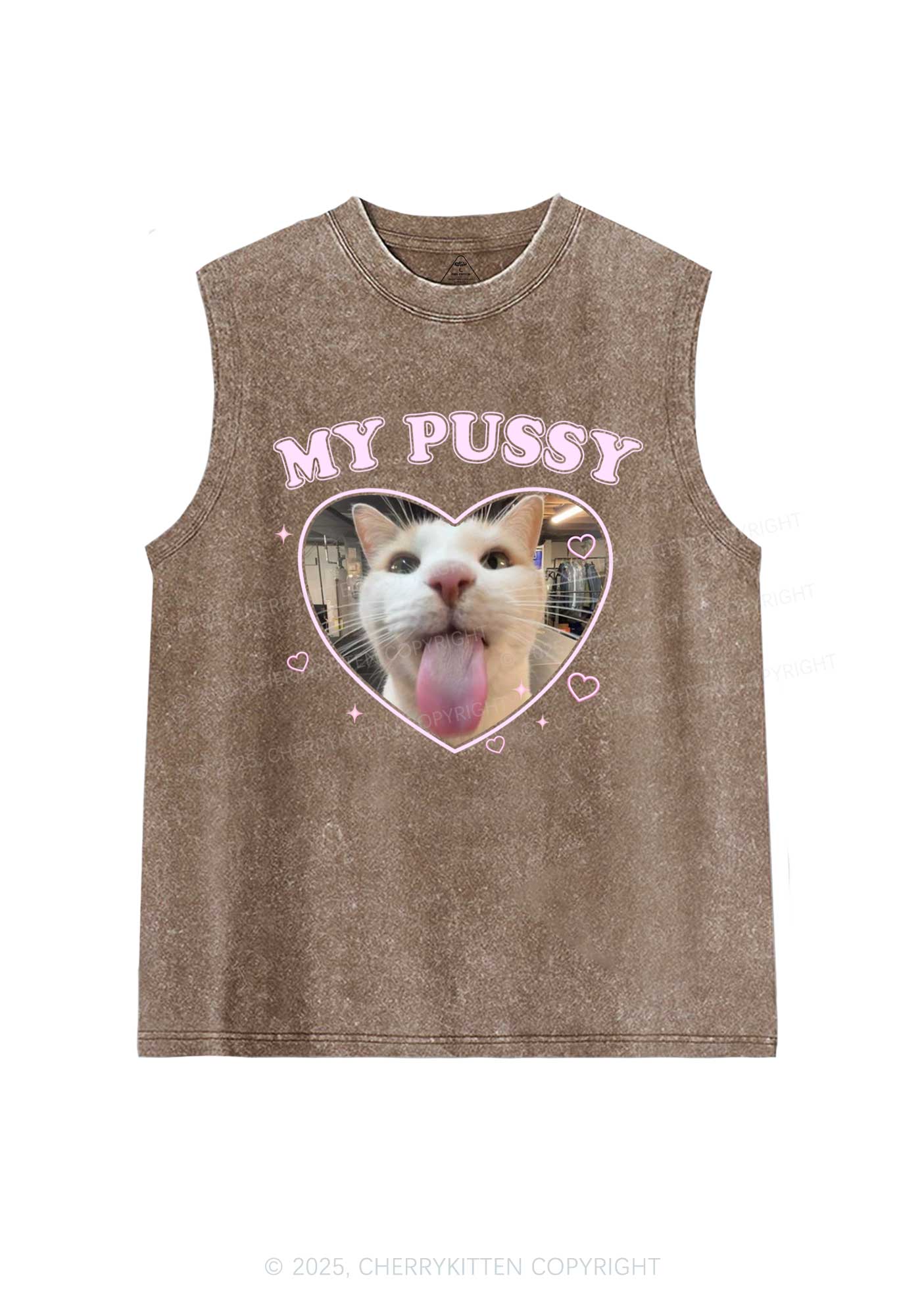 Custom Pet Puxxy Y2K Washed Muscle Tank Cherrykitten