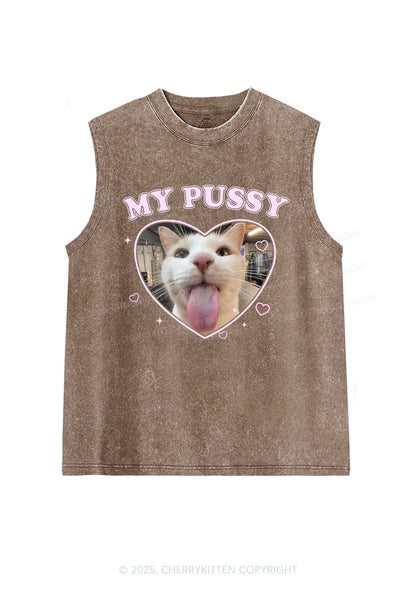Custom Pet Puxxy Y2K Washed Muscle Tank Cherrykitten