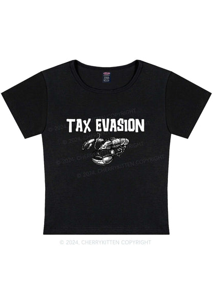 Curvy Tax Evasion Lobster Y2K Baby Tee Cherrykitten