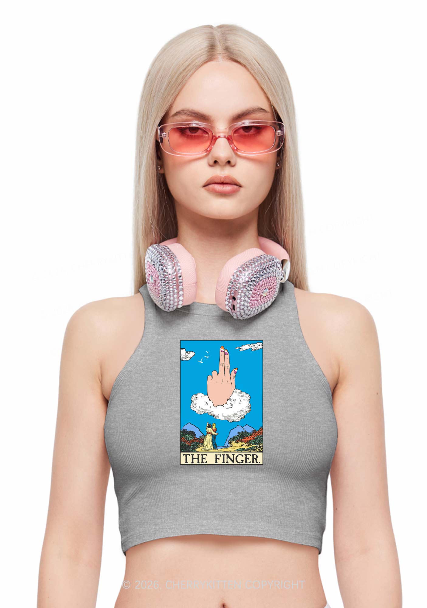 The Lesbians Finger Pride Y2K Crop Tank Top Cherrykitten