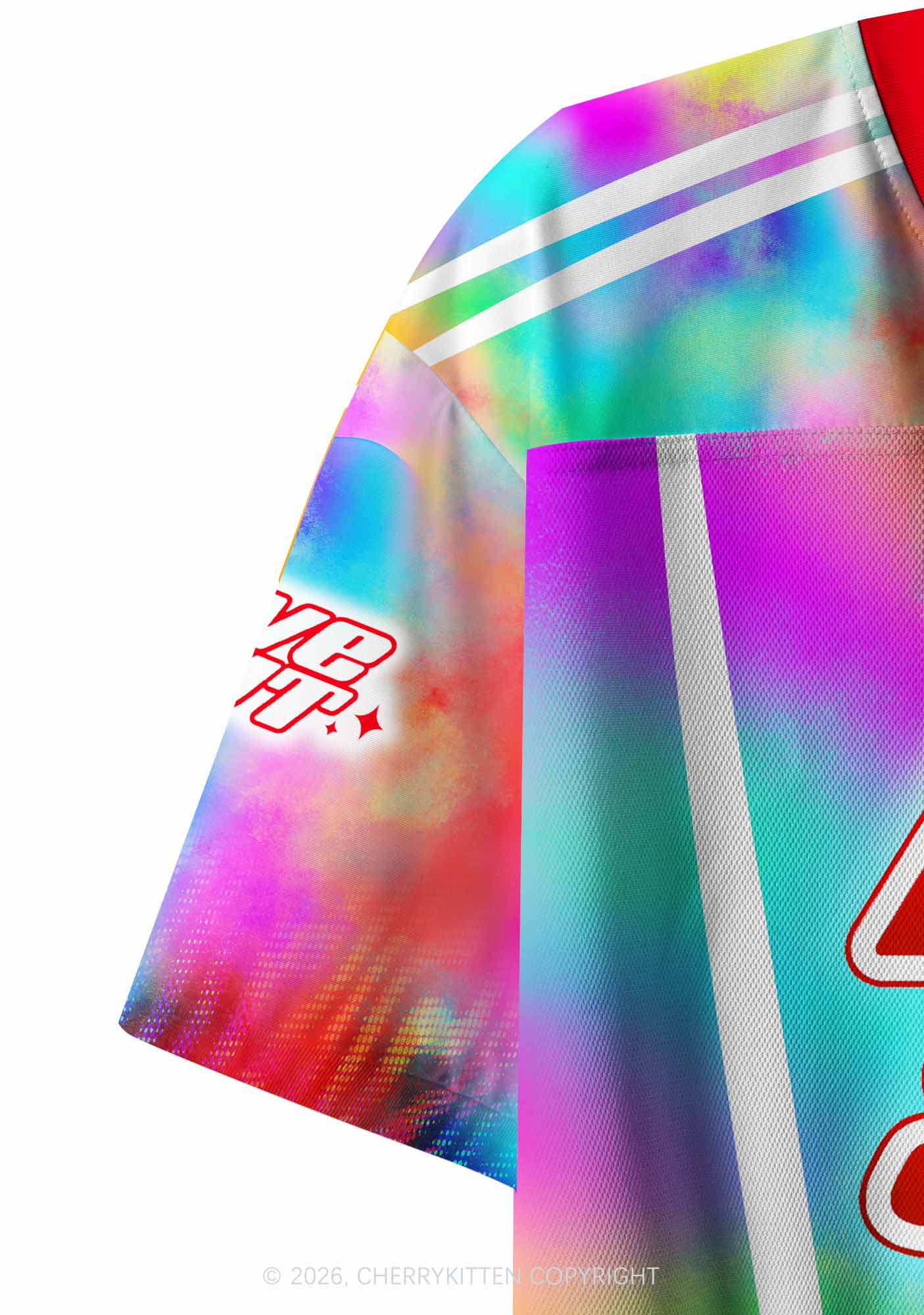 Rave Slxt Tie Dye Y2K Crop Sport Jersey Shirts Cherrykitten
