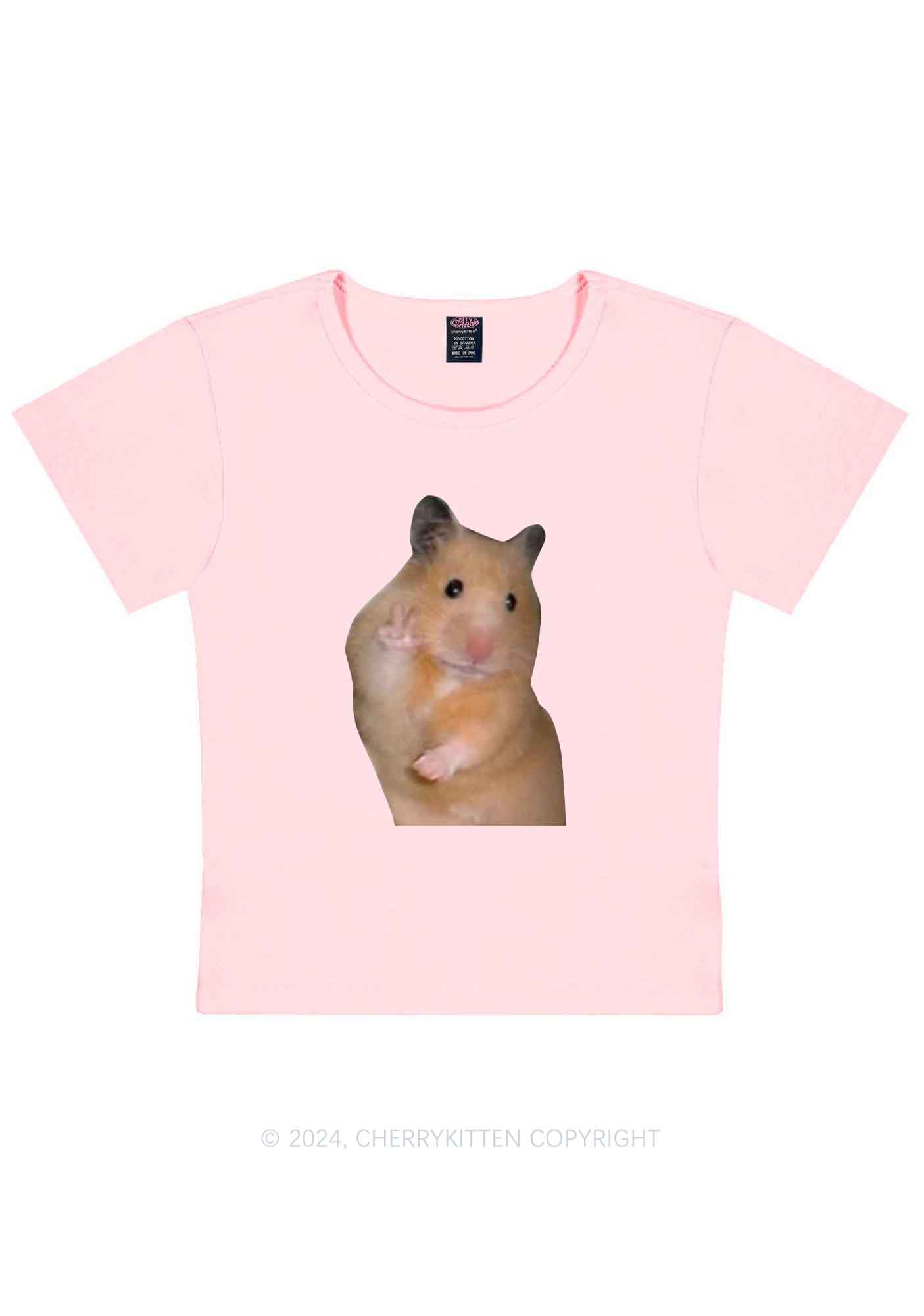Peace Hamster Y2K Baby Tee Cherrykitten