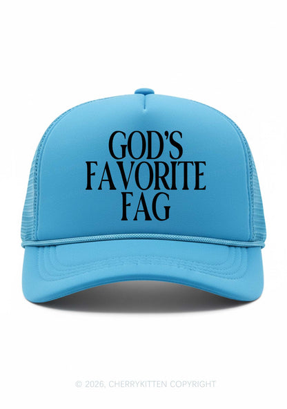 Gods Favorite Fag Pride Y2K Trucker Hat Cherrykitten