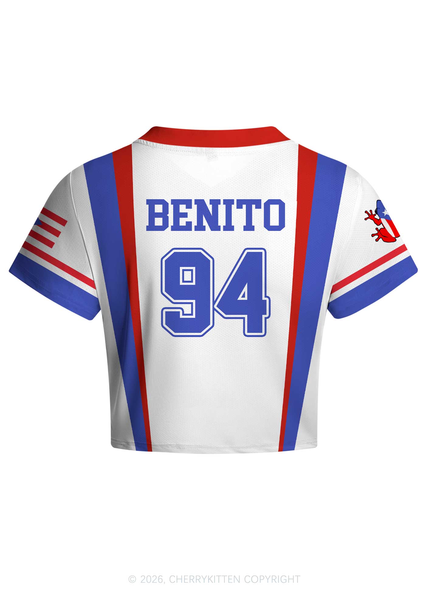 White Football Bunny Y2K Crop Football Jersey Shirts Cherrykitten