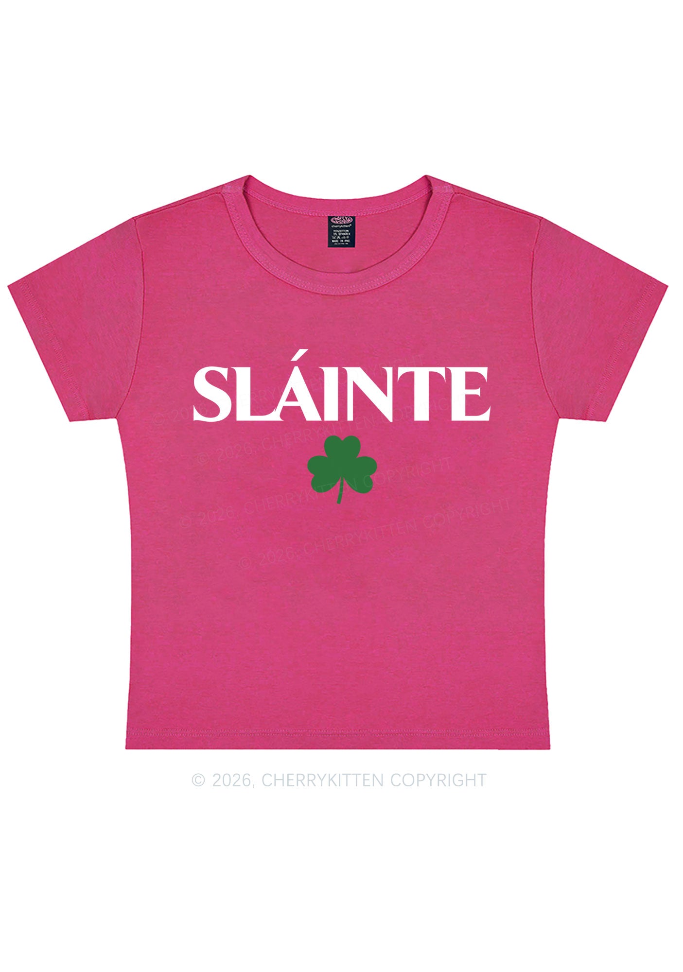 Slainte St Patricks Y2K Baby Tee Cherrykitten