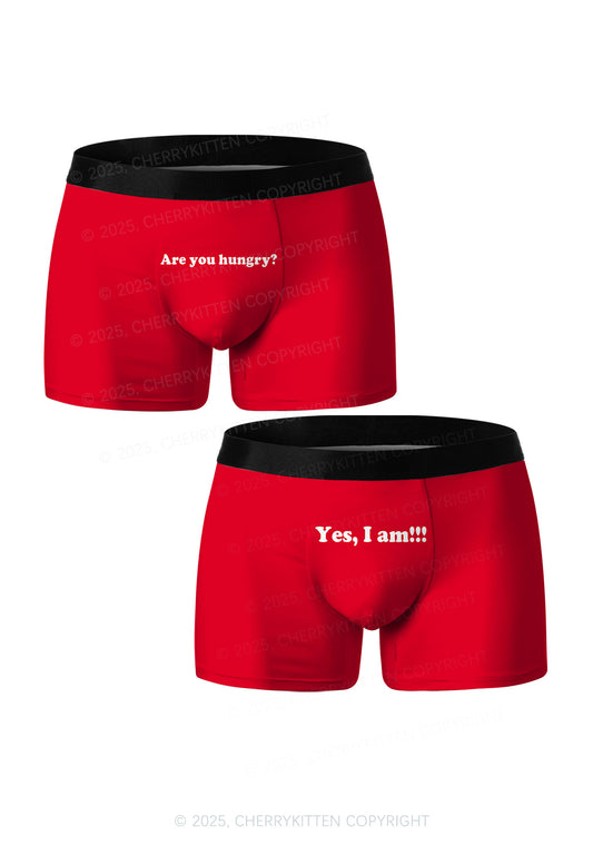 Are You Hungry Valentine's Day Y2K Print Couples Boxer Briefs Set Cherrykitten