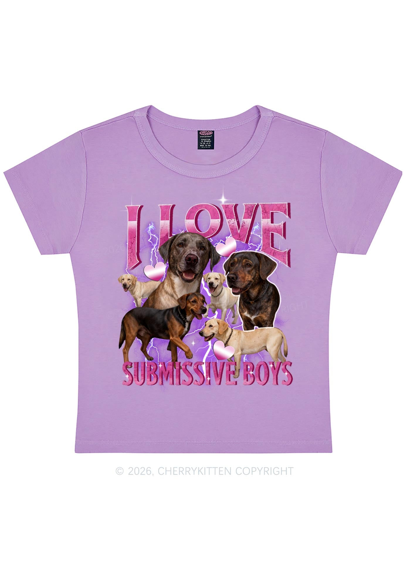 I Love S Dogs Y2K Baby Tee Cherrykitten