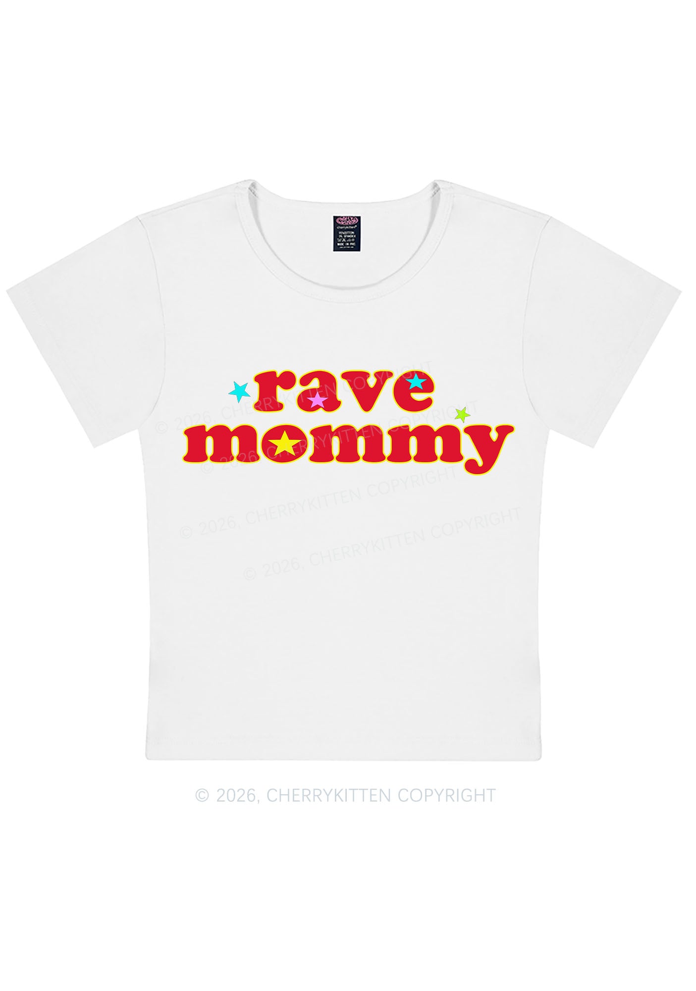Rave Mommy Y2K Baby Tee Cherrykitten