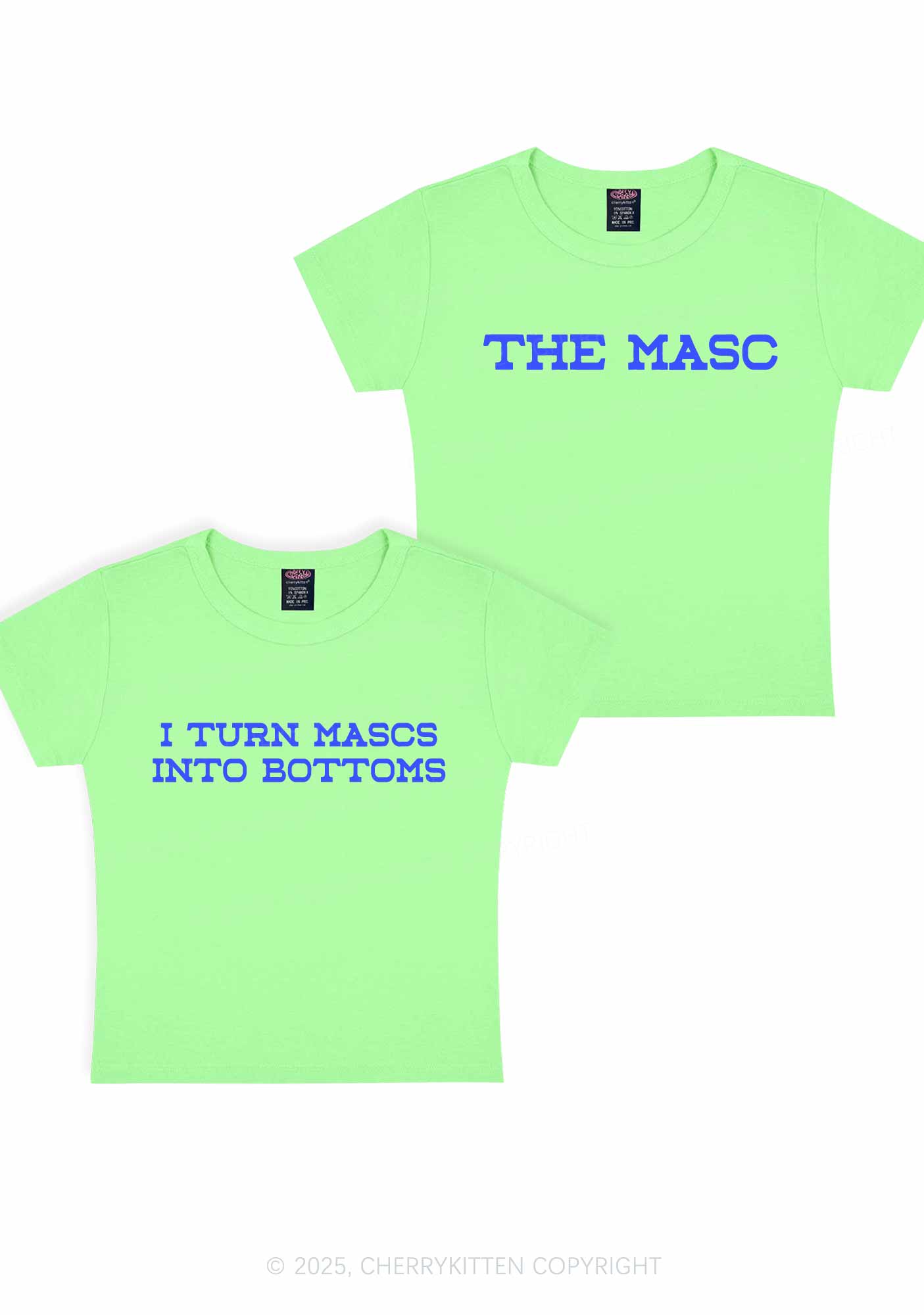 I Turn Mascs Into Bottoms Pride Y2K Valentine's Day Baby Tee Cherrykitten