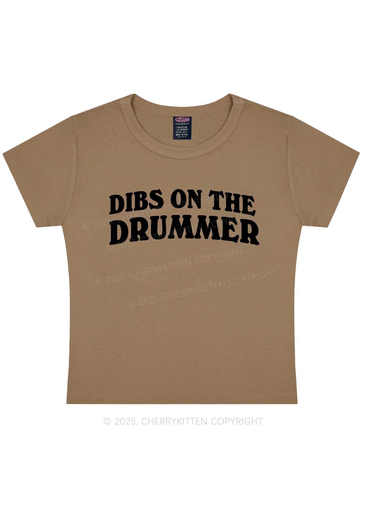 Dibs On The Drummer Y2K Baby Tee Cherrykitten