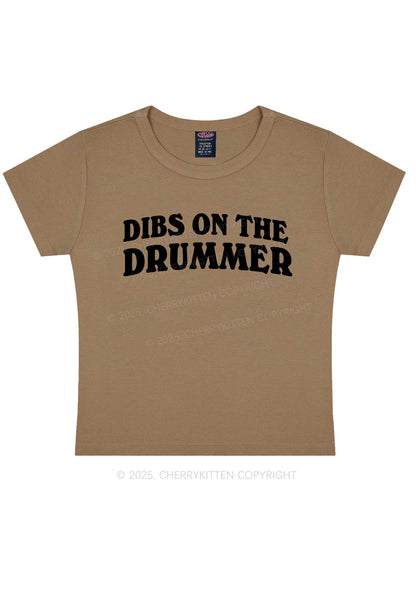 Dibs On The Drummer Y2K Baby Tee Cherrykitten