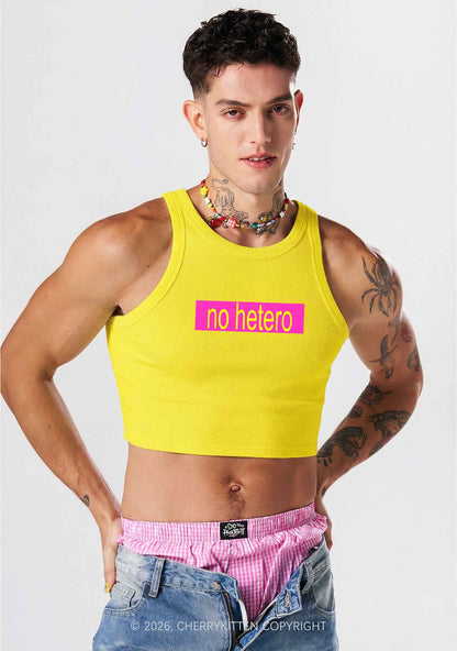 No Hetero Pride Y2K Crop Tank Top Cherrykitten