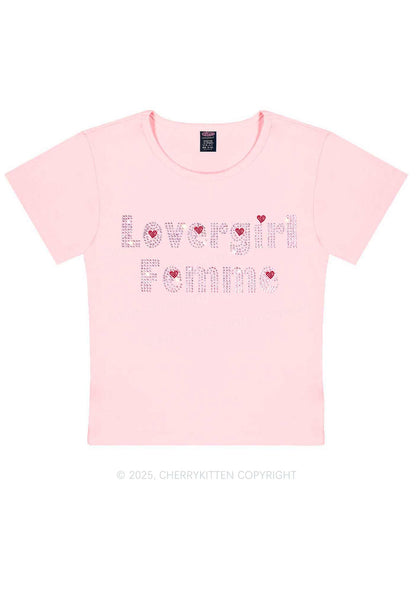 Rhinestone Lovergirl Femme Y2K Baby Tee Cherrykitten