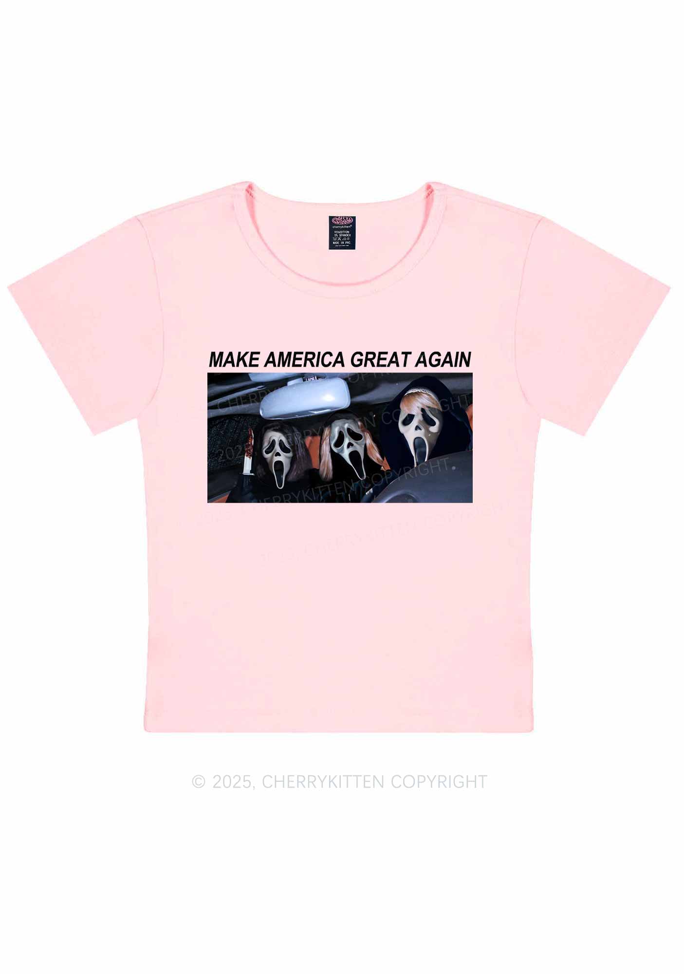 Halloween Ghost Make America Great Again Y2K Baby Tee Cherrykitten