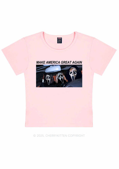 Halloween Ghost Make America Great Again Y2K Baby Tee Cherrykitten