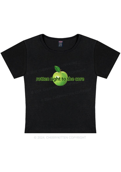 Rotten Right To The Core Y2K Baby Tee Cherrykitten