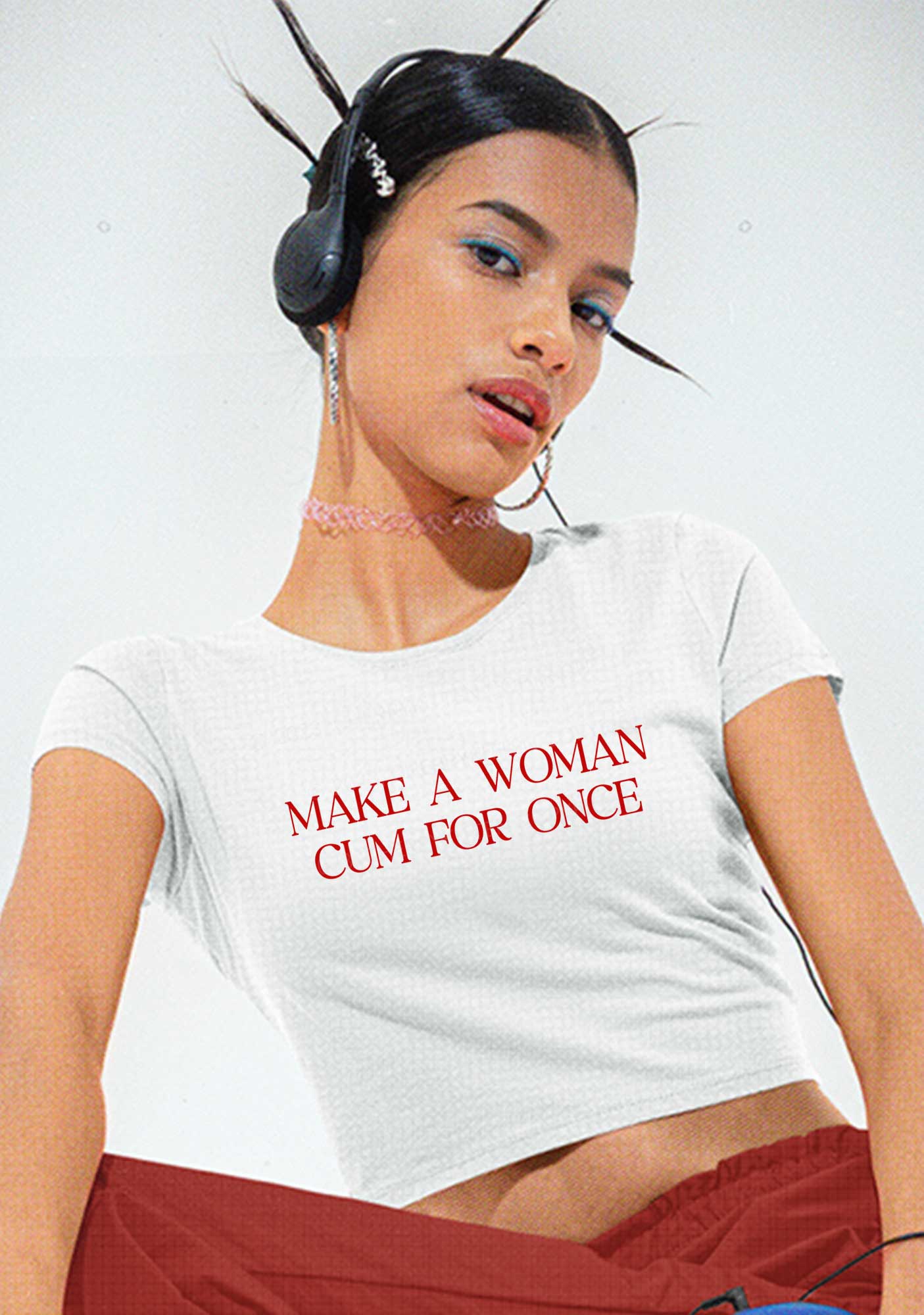 Make A Woman Come Y2K Baby Tee Cherrykitten