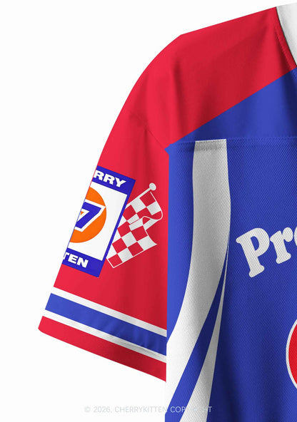 Blue Pretty Girls Drink Diet Cola Y2K Crop Sport Jersey Shirts Cherrykitten