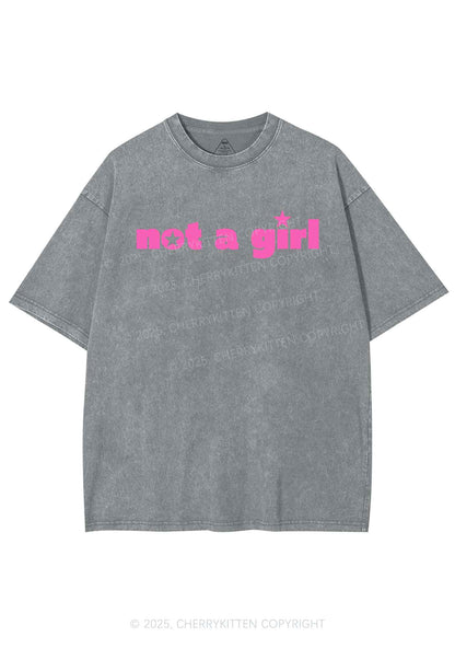 Not A Girl Y2K Shirts Washed Tee Cherrykitten