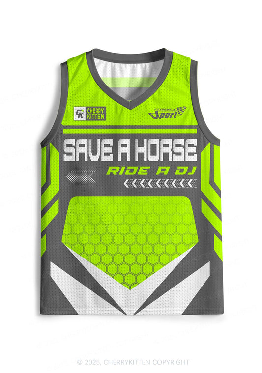 Custom Green Ride A DJ Y2K Sport Jersey Tank Cherrykitten