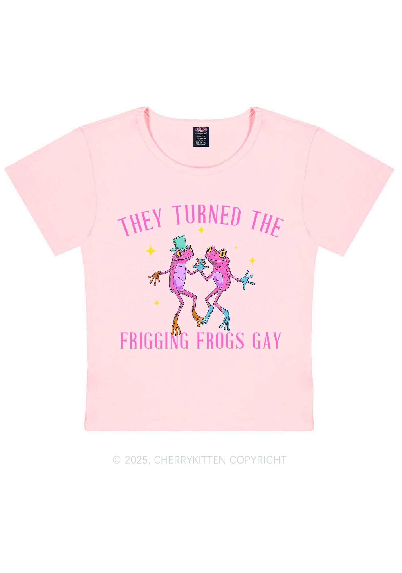Frogs Gay Pride Y2K Baby Tee Cherrykitten