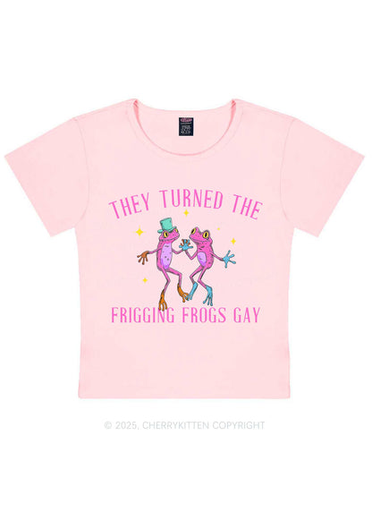 Frogs Gay Pride Y2K Baby Tee Cherrykitten